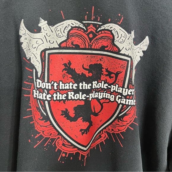 Role Playing Hoodie Sweatshirt Men’s XL Don’t Hate The Role Player Hate The Game - Picture 4 of 4
